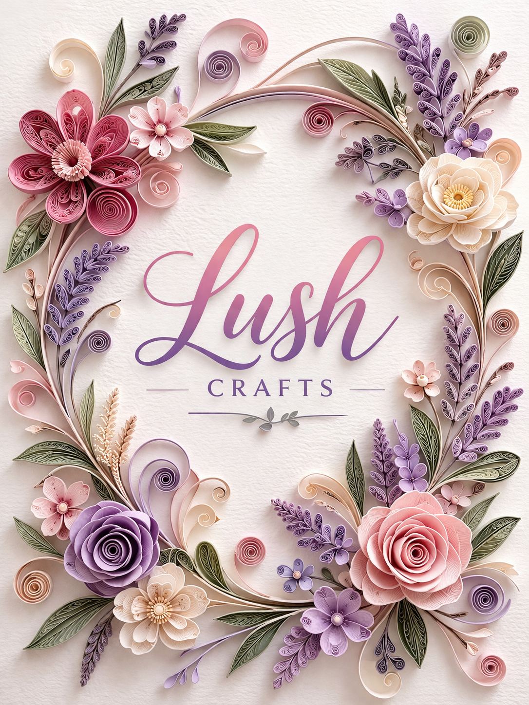 Handmade paper quilling being created at Lush Crafts